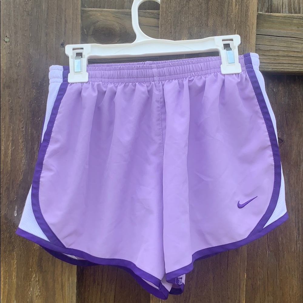 Purple dri-fit nike running shorts